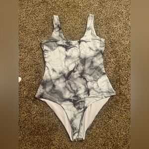 Marble one piece swimsuit